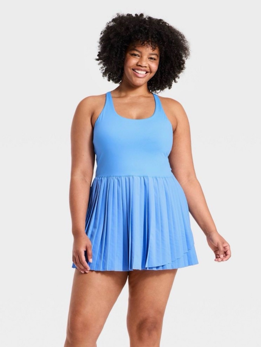 All in Motion XXL Blue Pleated Athletic Dress Built-In Shorts NWT UPF 50+ - Picture 3 of 5